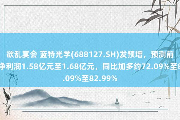 欲乱宴会 蓝特光学(688127.SH)发预增，预测前三季度净利润1.58亿元至1.68亿元，同比加多约72.09%至82.99%