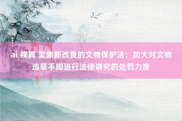 ai 裸舞 聚焦新改良的文物保护法：加大对文物造孽手脚进行法律讲究的处罚力度