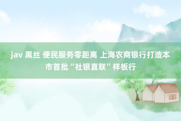 jav 黑丝 便民服务零距离 上海农商银行打造本市首批“社银直联”样板行