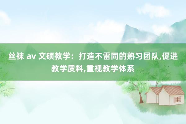 丝袜 av 文硕教学：打造不雷同的熟习团队，促进教学质料，重视教学体系