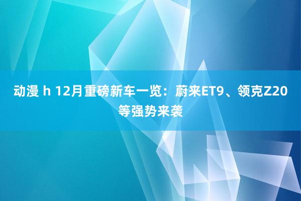 动漫 h 12月重磅新车一览：蔚来ET9、领克Z20等强势来袭