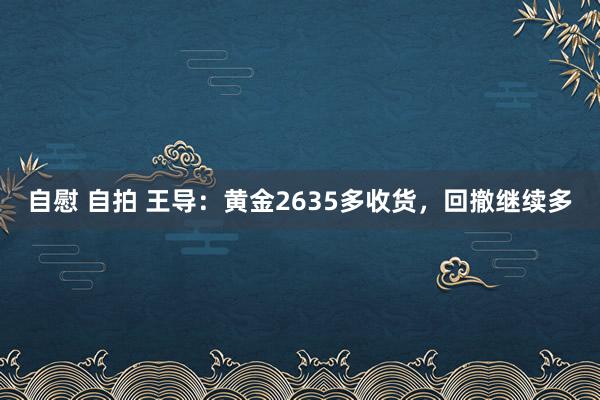 自慰 自拍 王导：黄金2635多收货，回撤继续多