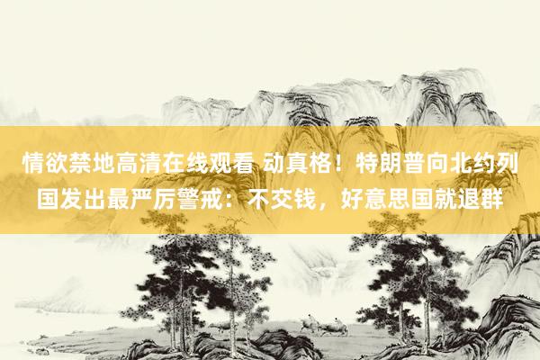 情欲禁地高清在线观看 动真格！特朗普向北约列国发出最严厉警戒：不交钱，好意思国就退群