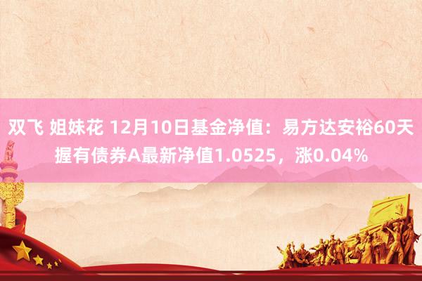 双飞 姐妹花 12月10日基金净值：易方达安裕60天握有债券A最新净值1.0525，涨0.04%