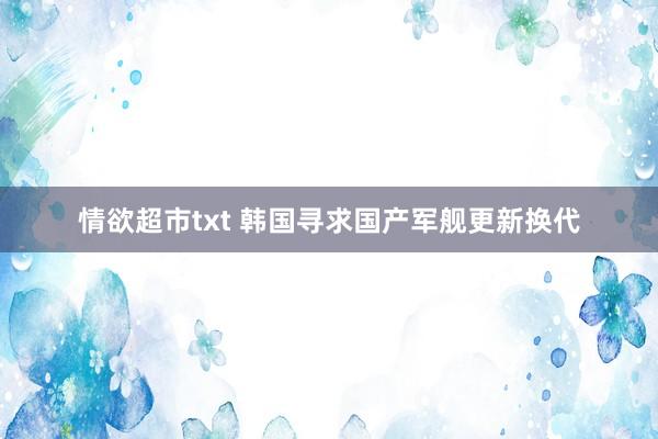 情欲超市txt 韩国寻求国产军舰更新换代