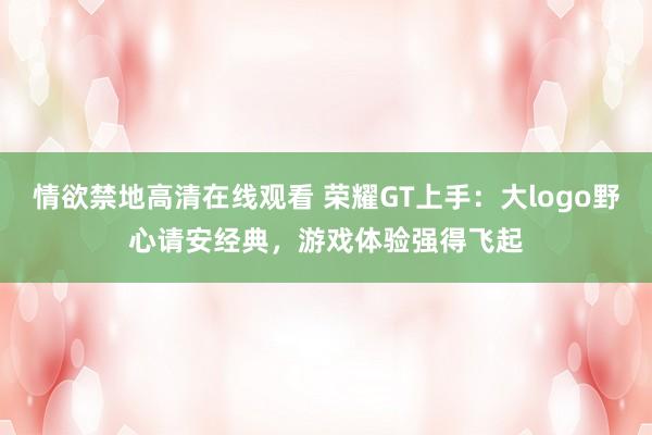 情欲禁地高清在线观看 荣耀GT上手：大logo野心请安经典，游戏体验强得飞起
