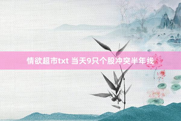 情欲超市txt 当天9只个股冲突半年线
