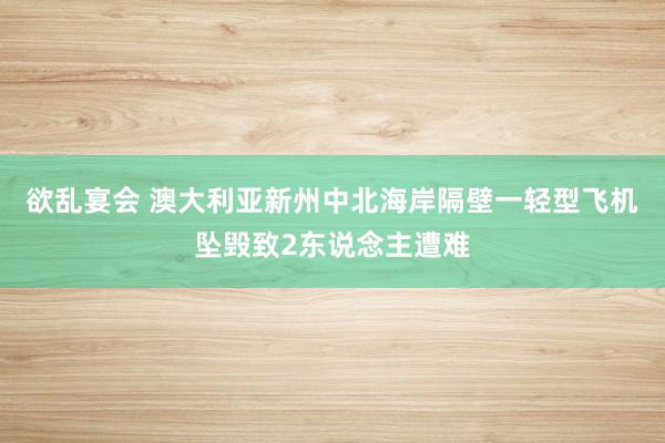 欲乱宴会 澳大利亚新州中北海岸隔壁一轻型飞机坠毁致2东说念主遭难