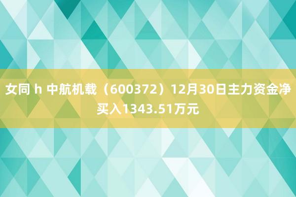 女同 h 中航机载（600372）12月30日主力资金净买入1343.51万元