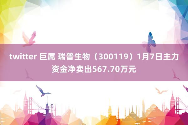 twitter 巨屌 瑞普生物（300119）1月7日主力资金净卖出567.70万元